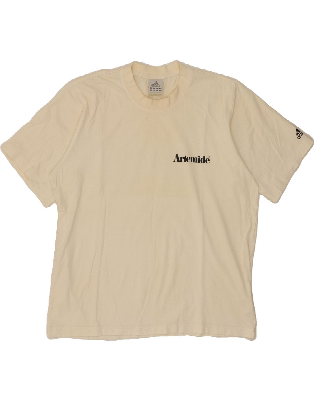 ADIDAS Mens T-Shirt Top Large Beige Cotton Vintage Adidas and Second-Hand Adidas from Messina Hembry 