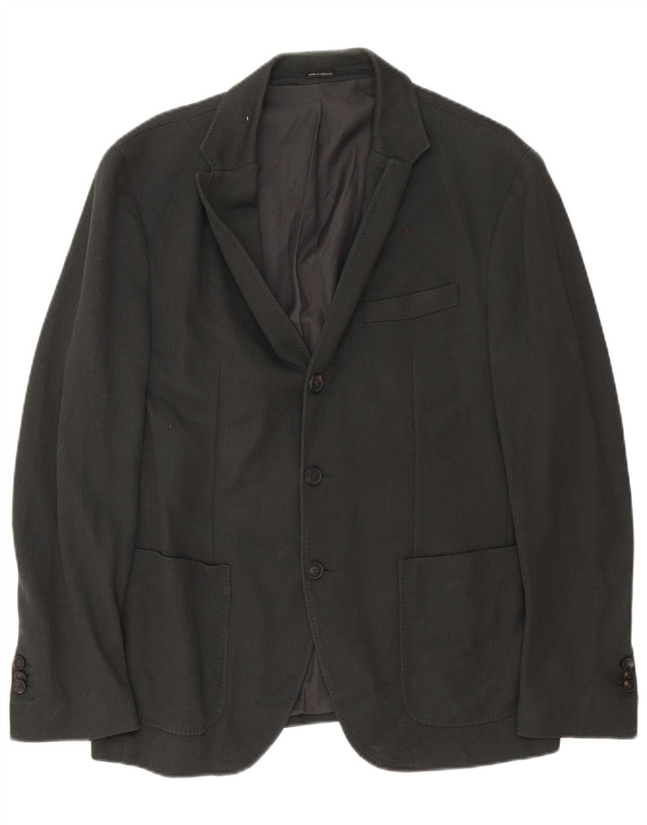 MASSIMO DUTTI Herren-Blazer mit 3 Knöpfen, IT 50, mittelgraue Baumwolle