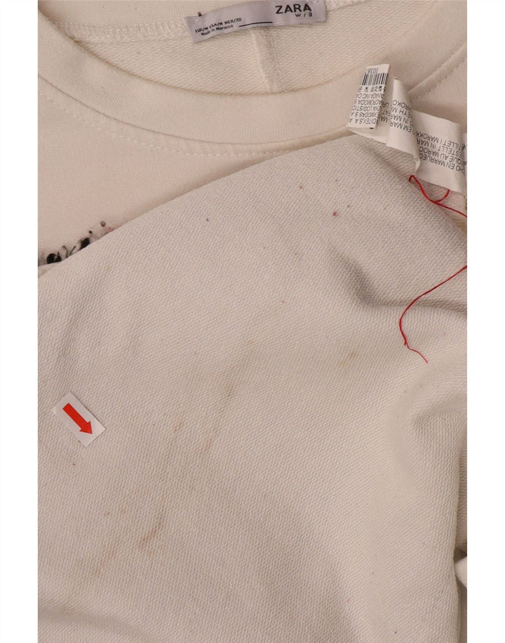 ZARA Damen-Sweatshirt in Übergröße, Gr. 14, Mittelweiß, Farbblock