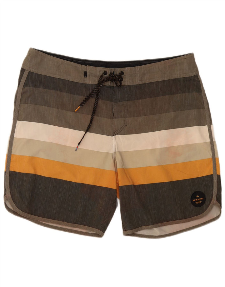 Quiksilver Herren-Badeshorts, groß, grau gestreift, Polyester