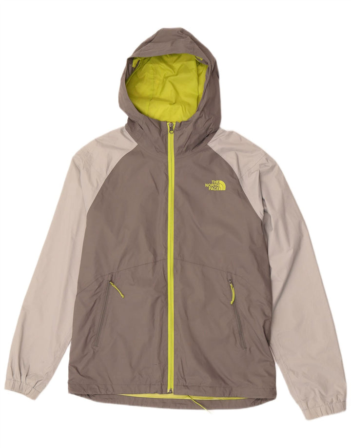 The North Face Herren-Regenjacke mit Kapuze, UK 38, mittelgraues Colourblock-Nylon