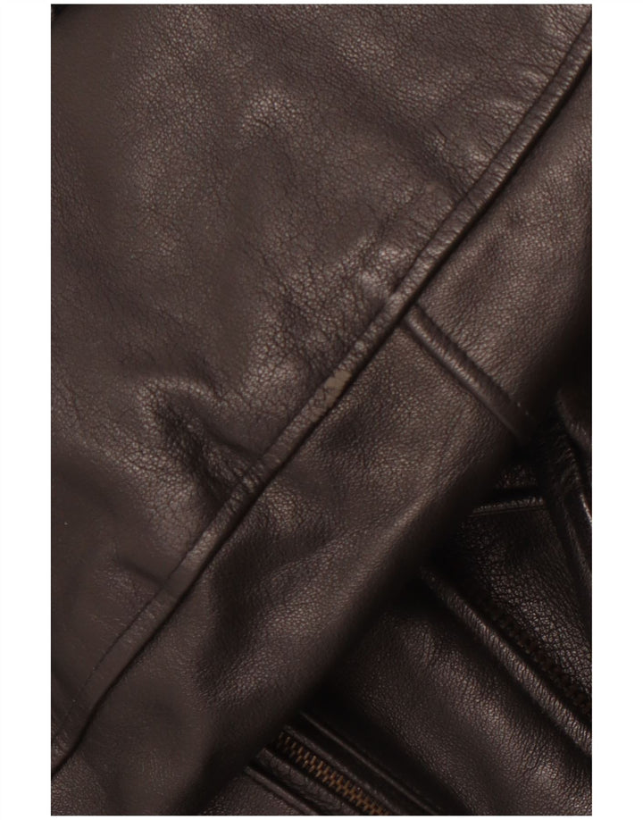 VINTAGE Herren Leder Bikerjacke UK 36 Small Schwarz