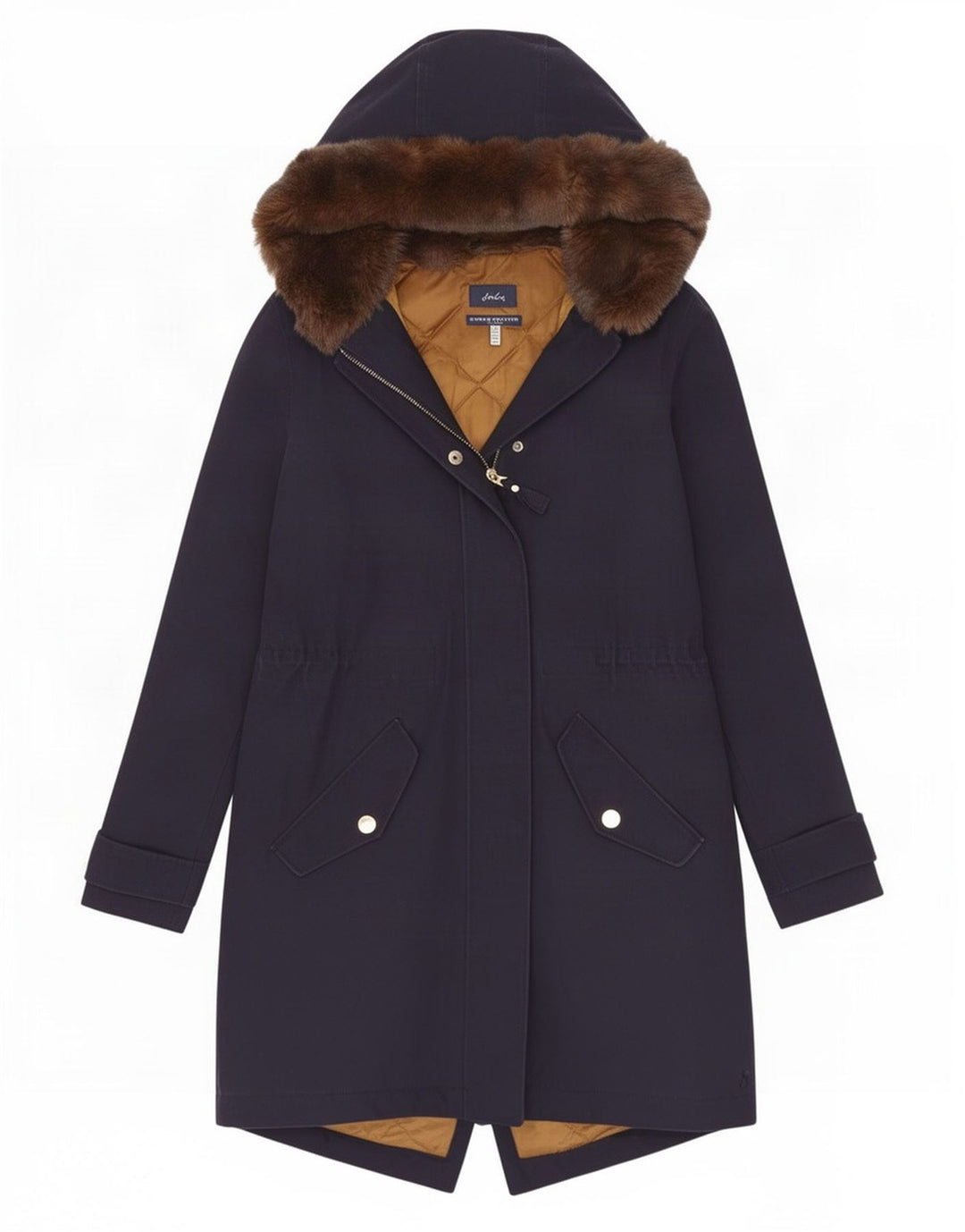 Jules Damen-Parkajacke mit Kapuze, UK 10, Größe S, marineblau, Baumwolle