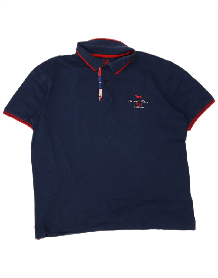 Harmont & Blaine Herren-Poloshirt mit normaler Passform, große marineblaue Baumwolle
