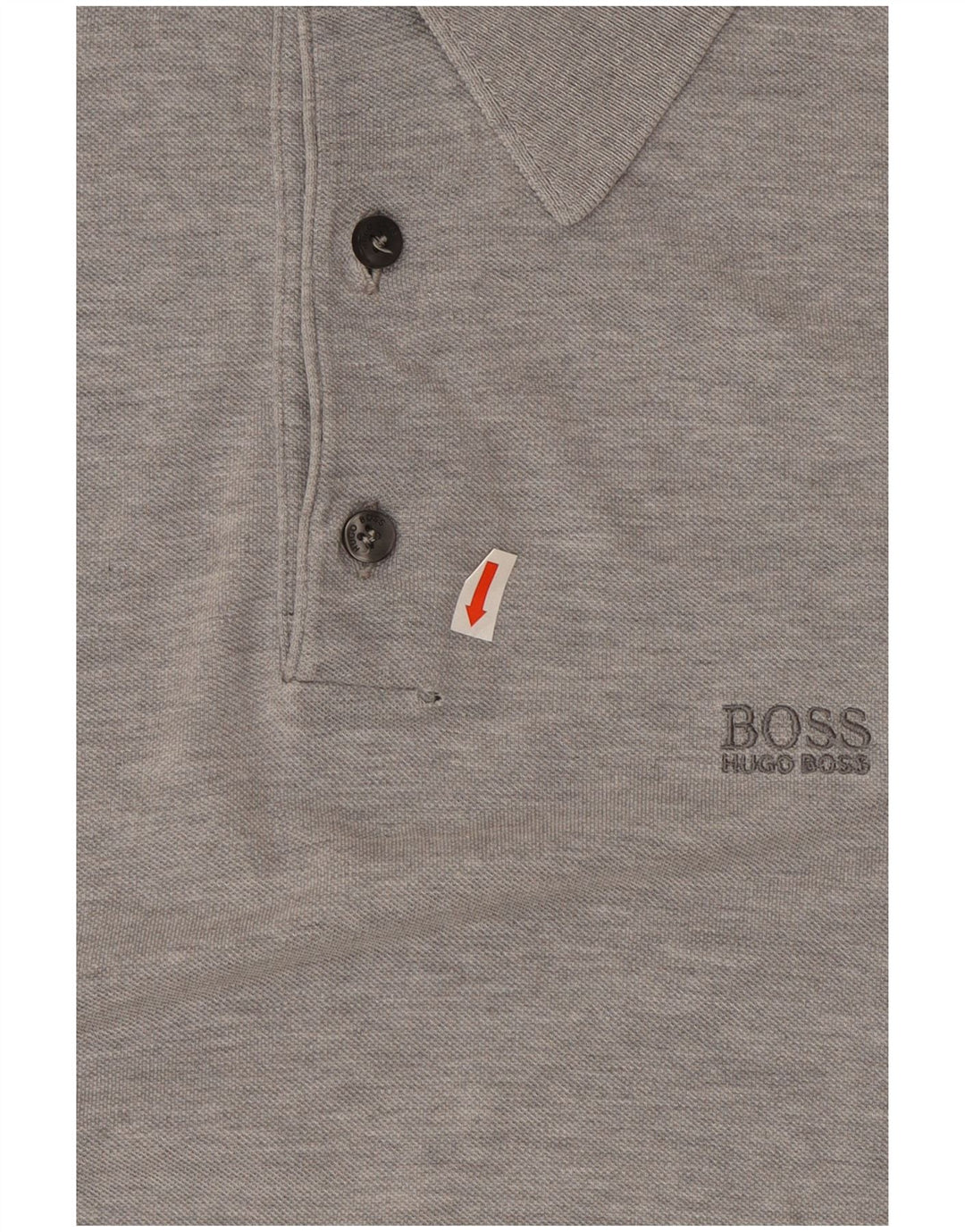 Hugo Boss Herren-Poloshirt aus mittelgrau gefleckter Baumwolle