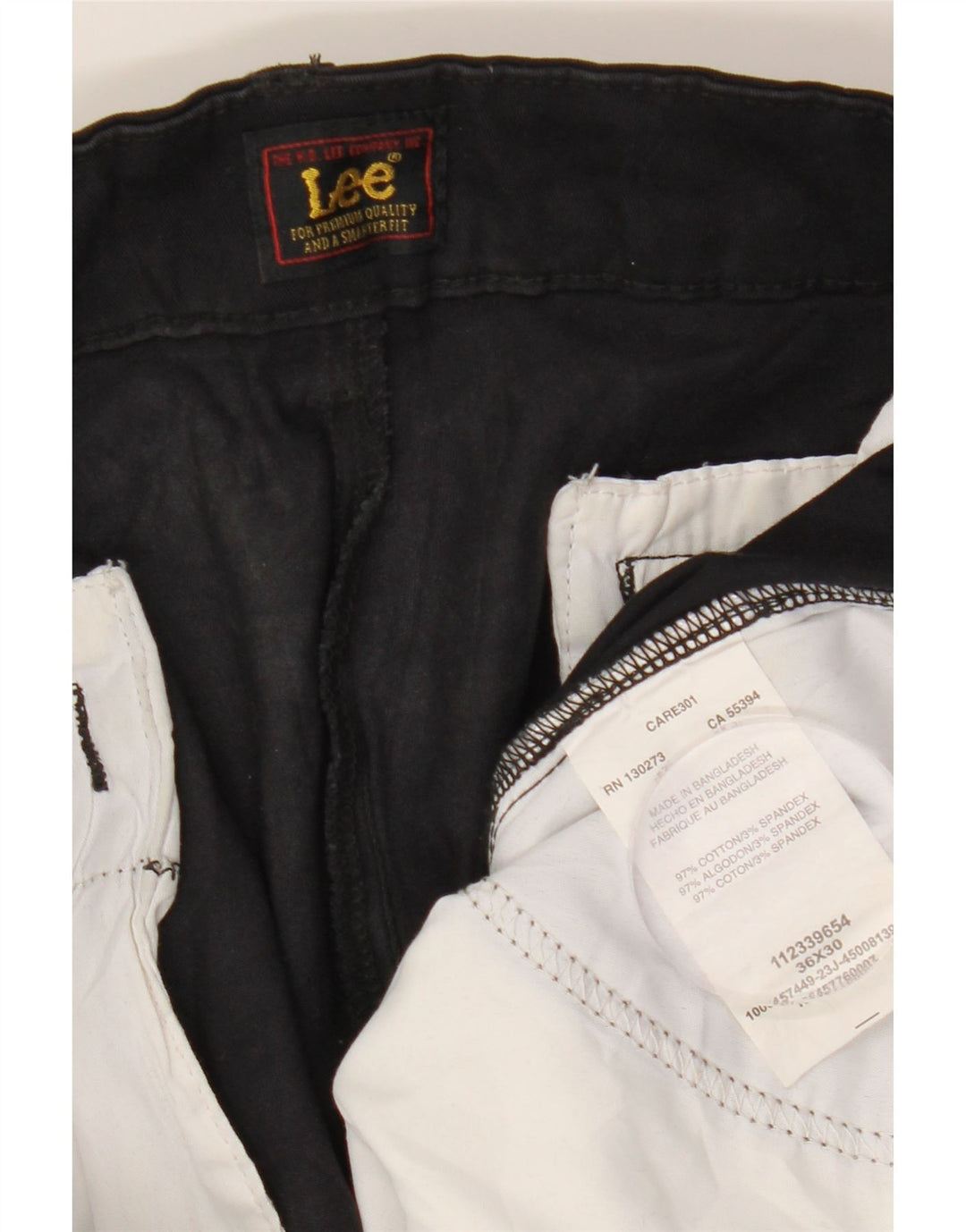 Lee Herren gerade Chinohose W36 L30 schwarze Baumwolle