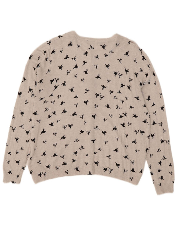Marks & Spencer Damen-Cardigan mit Grafik, Gr. 18, XL, graue Viskose