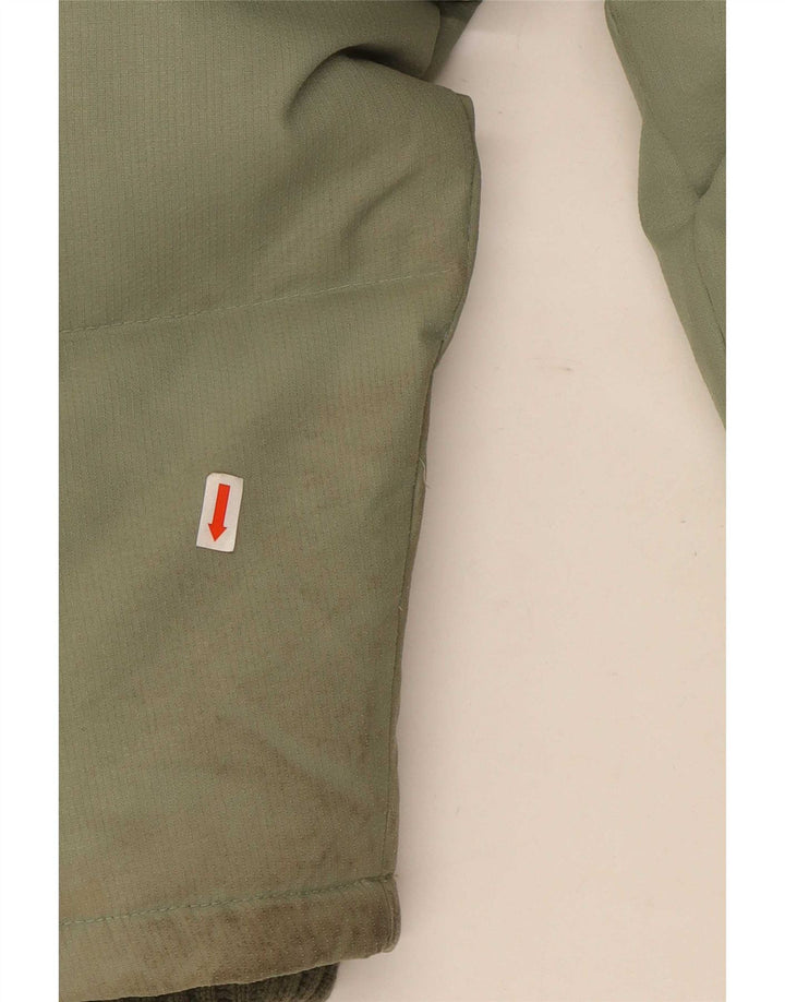 Fila Wattierte Herrenjacke mit Kapuze, UK 40, groß, grünes Farbblock-Polyester