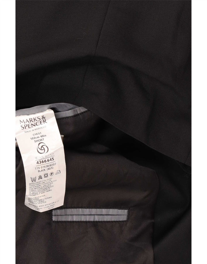 Marks & Spencer Herren 2-Knopf-Blazerjacke UK 40 Mittelschwarzes Polyester