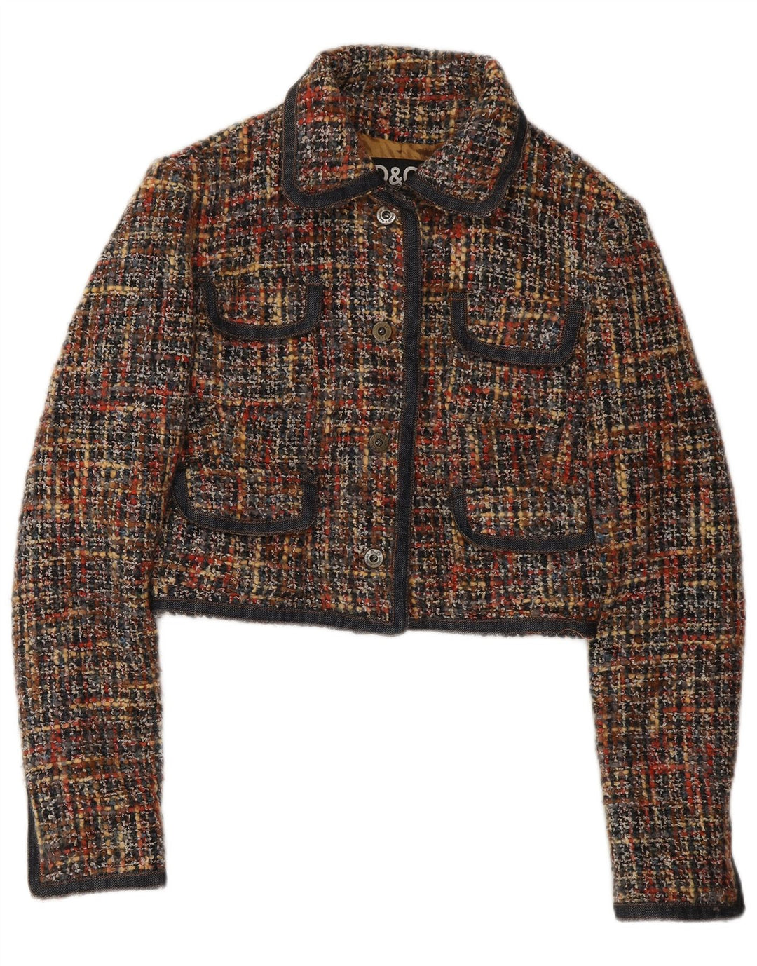 DOLCE & GABBANA Damen Blazer Jacke UK 12 Mittel Mehrfarbig gefleckt