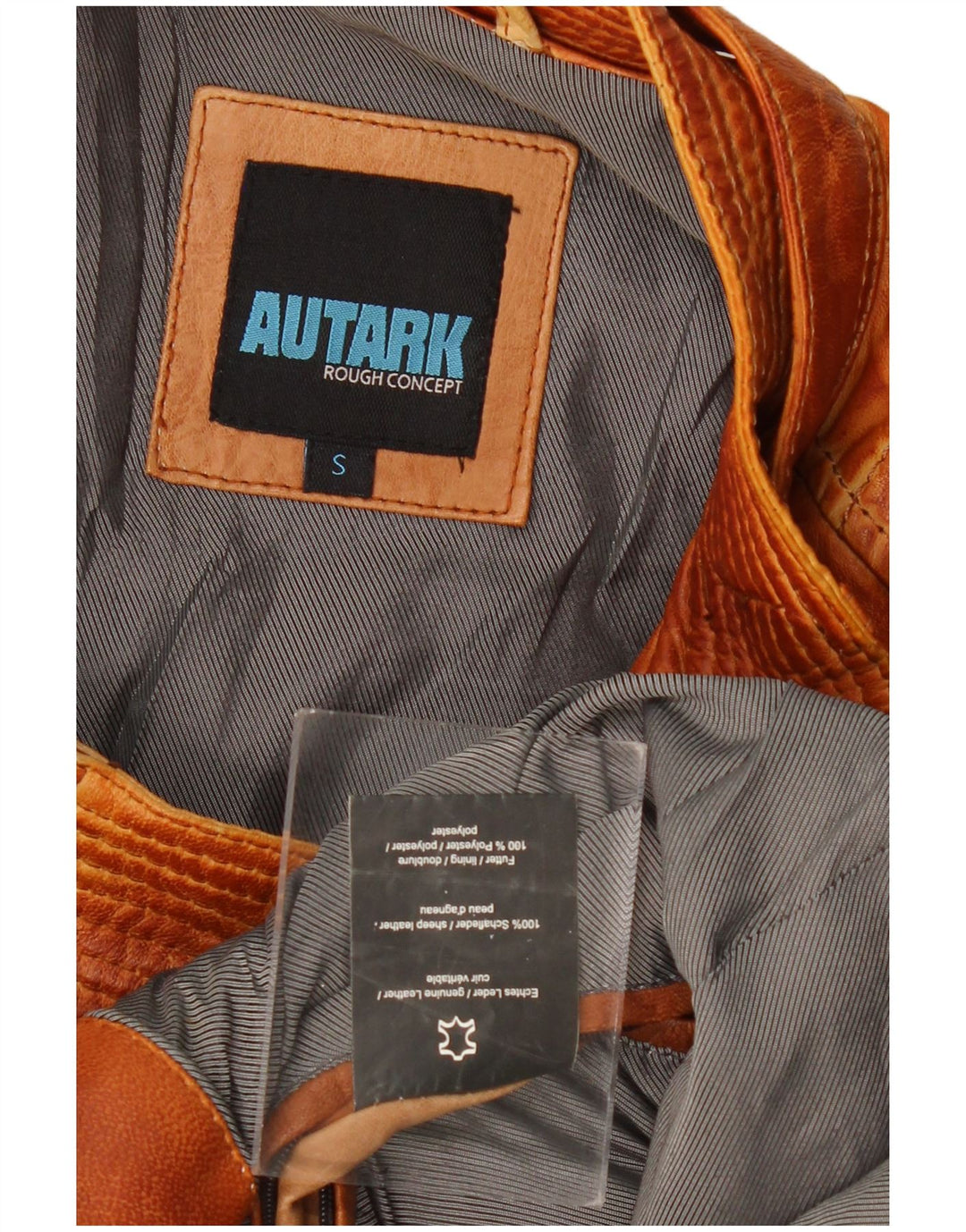 AUTARK Herren Lederjacke UK 36 Kleines braunes Leder