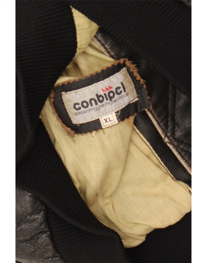 CONBIPEL Damen Lederweste UK 18 XL Schwarzes Leder