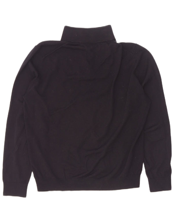 Reiss Herren-Pullover mit Reißverschluss, XL, schwarze Wolle