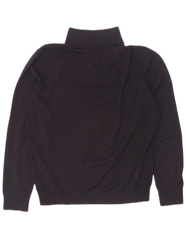 Reiss Herren-Pullover mit Reißverschluss, XL, schwarze Wolle