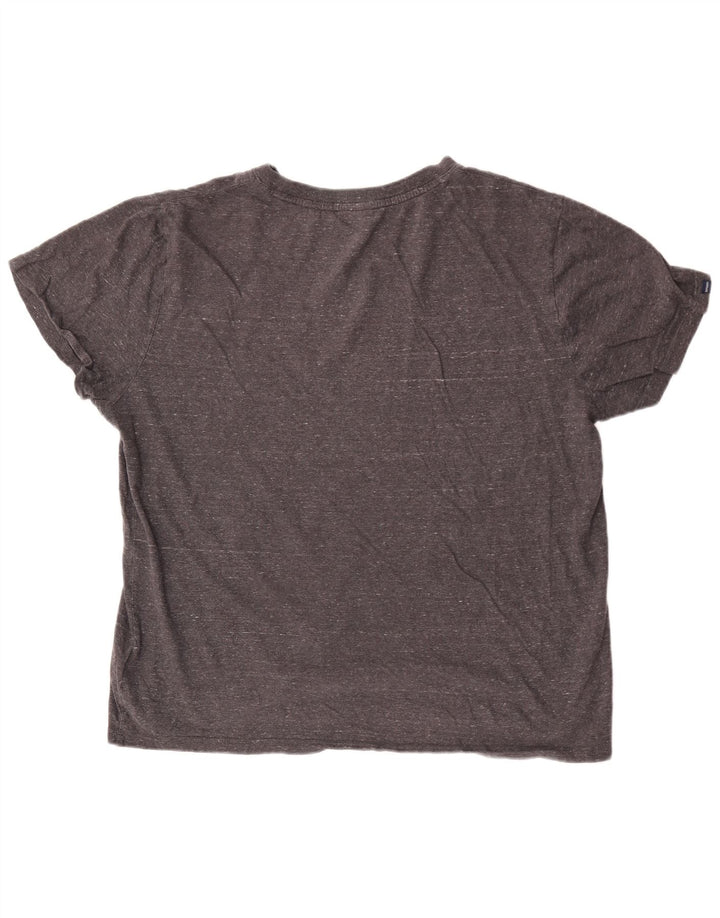 Superdry Herren-T-Shirt-Oberteil 2XL aus grau melierter Baumwolle