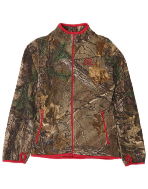 Realtree Fleecejacke für Mädchen, 10–11 Jahre, groß, Khaki, Camouflage, Polyester