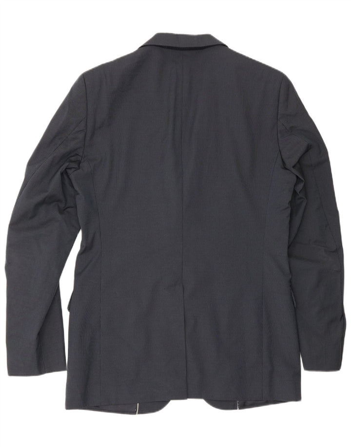 Massimo Dutti Herren-Blazer mit 2 Knöpfen, EU 48, mittelblau, Nadelstreifen