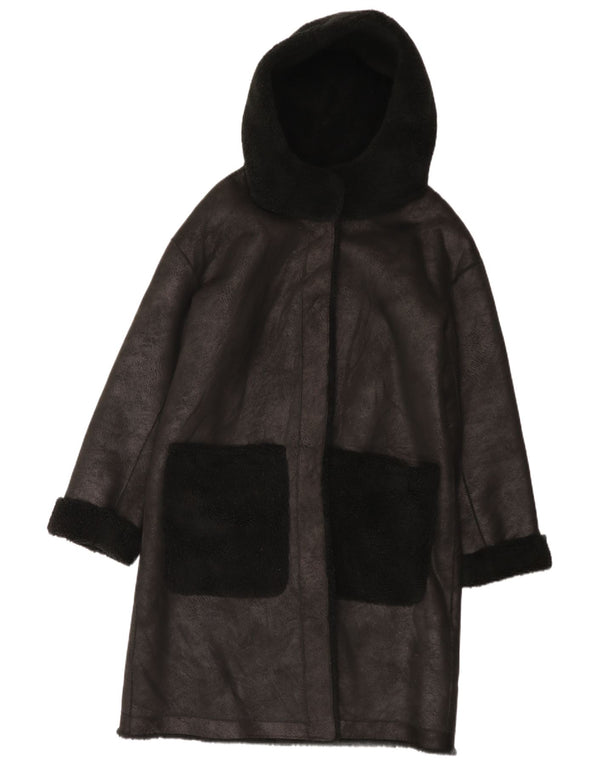 Gina Womens Reversible Sherpa Overcoat EU 42/44 Large Schwarz Polyester