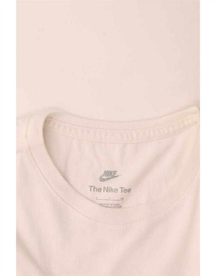 Nike Damen Graphic T-Shirt Top UK 10 Small Weiß