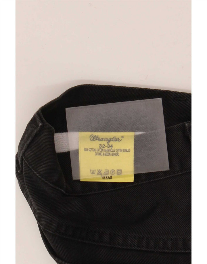 Wrangler Herren Texas Straight Jeans W32 L34 Schwarze Baumwolle