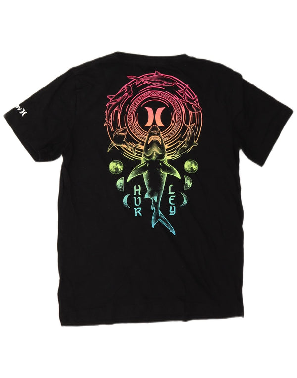 Hurley Jungen-T-Shirt mit Grafik, 12–13 Jahre, Größe L, schwarze Baumwolle