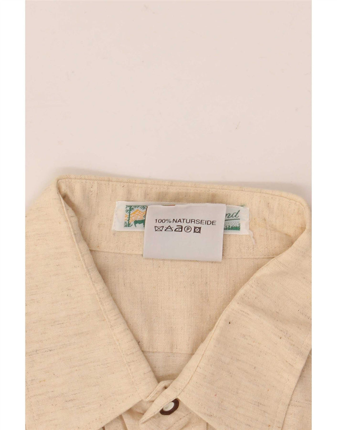 Vintage Herrenhemd Größe 40 Mittelbeige Seide