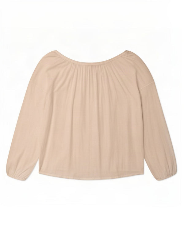 Benetton Damen Übergroßes schulterfreies Top UK 16 Large Weiße Viskose