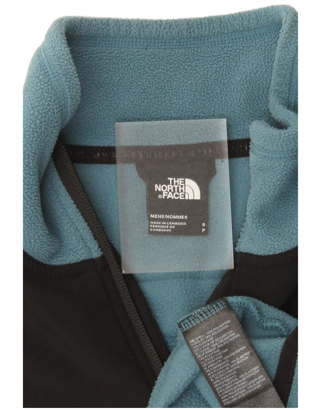 The North Face Herren-Fleecepullover mit Reißverschluss am Hals, kleines blaues Farbblock-Polyester