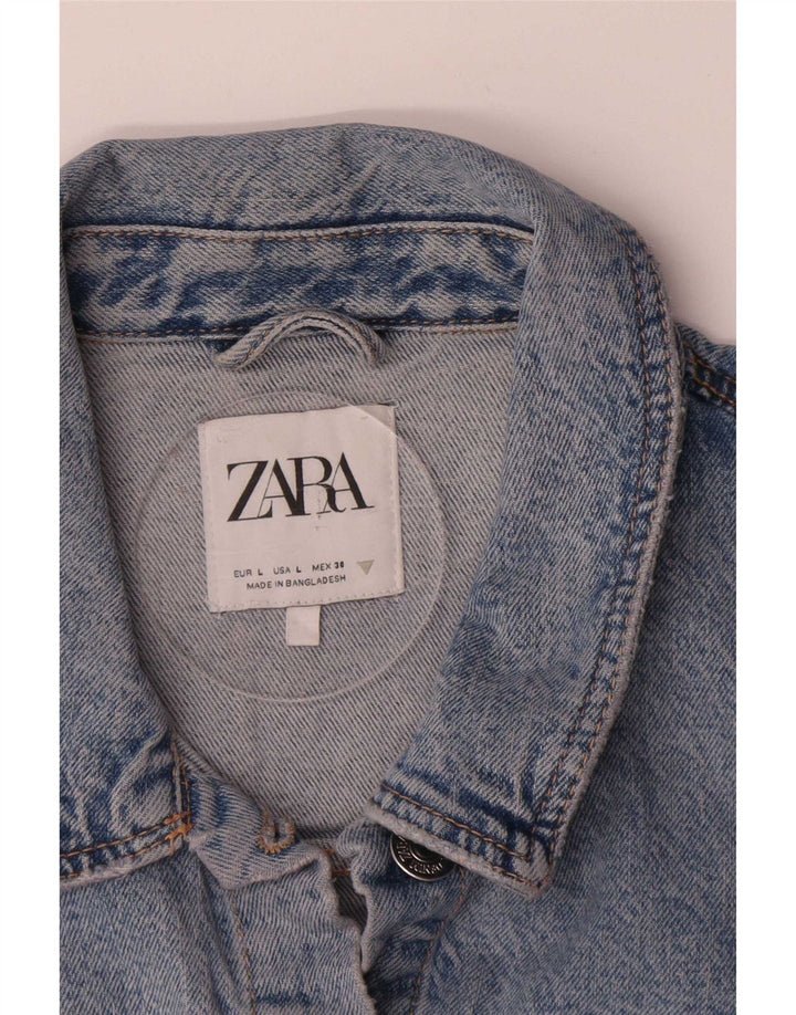 Zara Damen Jeansjacke UK 14 Large Blau