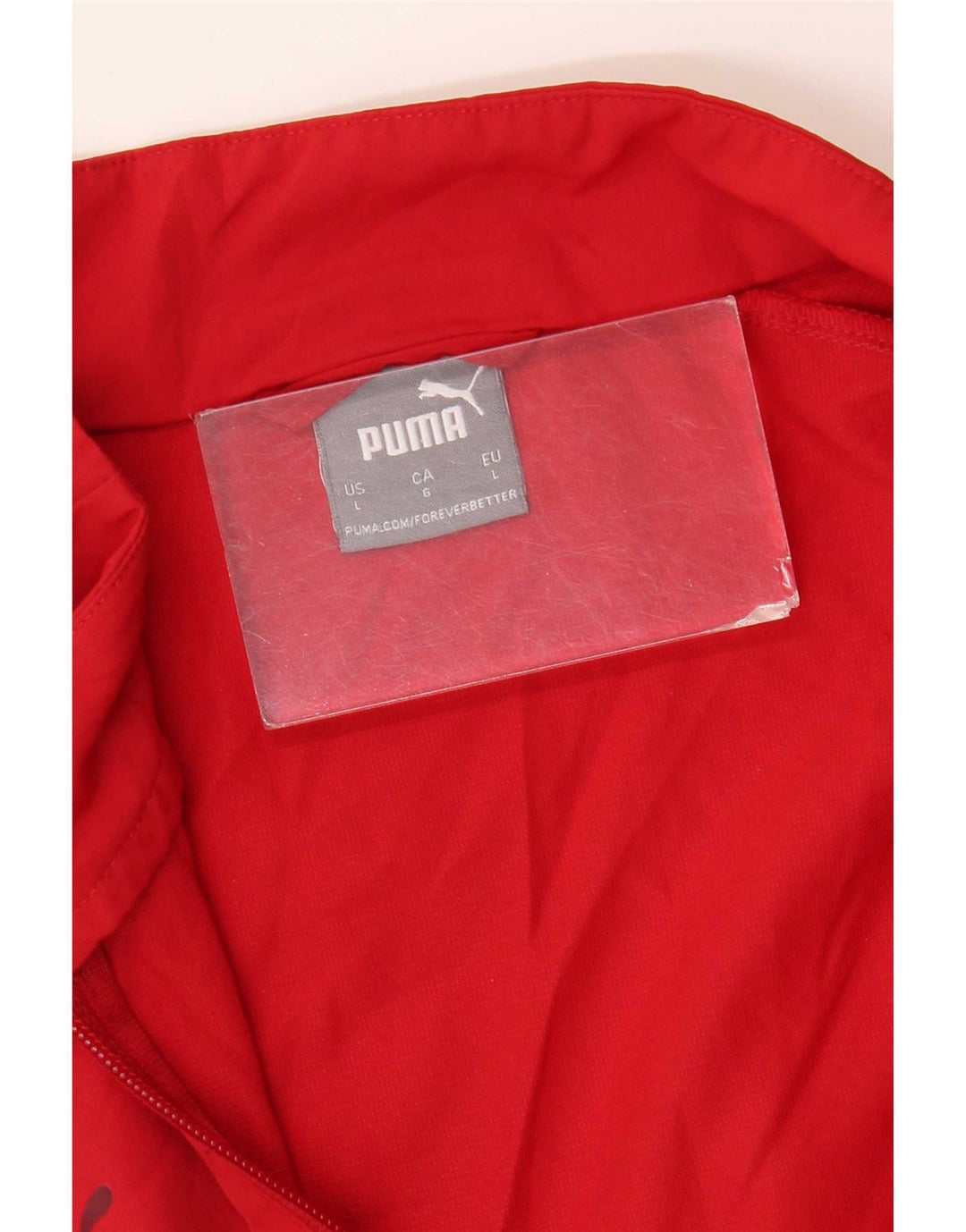 Puma Herren Grafik-Trainingsanzug-Top-Jacke, großes rotes Polyester