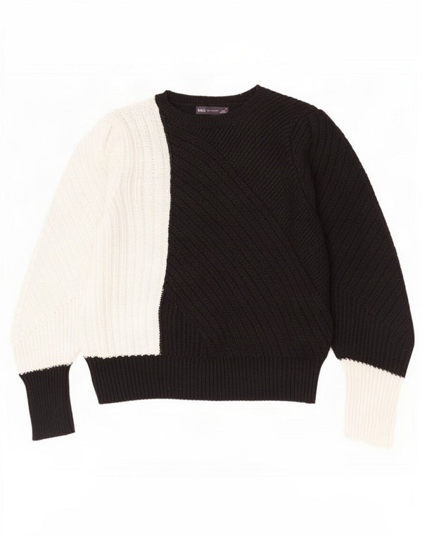 Marks & Spencer Damen-Pullover mit Rundhalsausschnitt, Gr. 42, Größe L, Schwarz