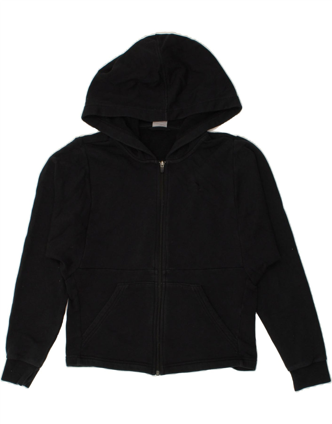 PUMA Womens Zip Hoodie Sweater UK 10 Small Black | Vintage Puma | Thrift | Second-Hand Puma | Used Clothing | Messina Hembry 