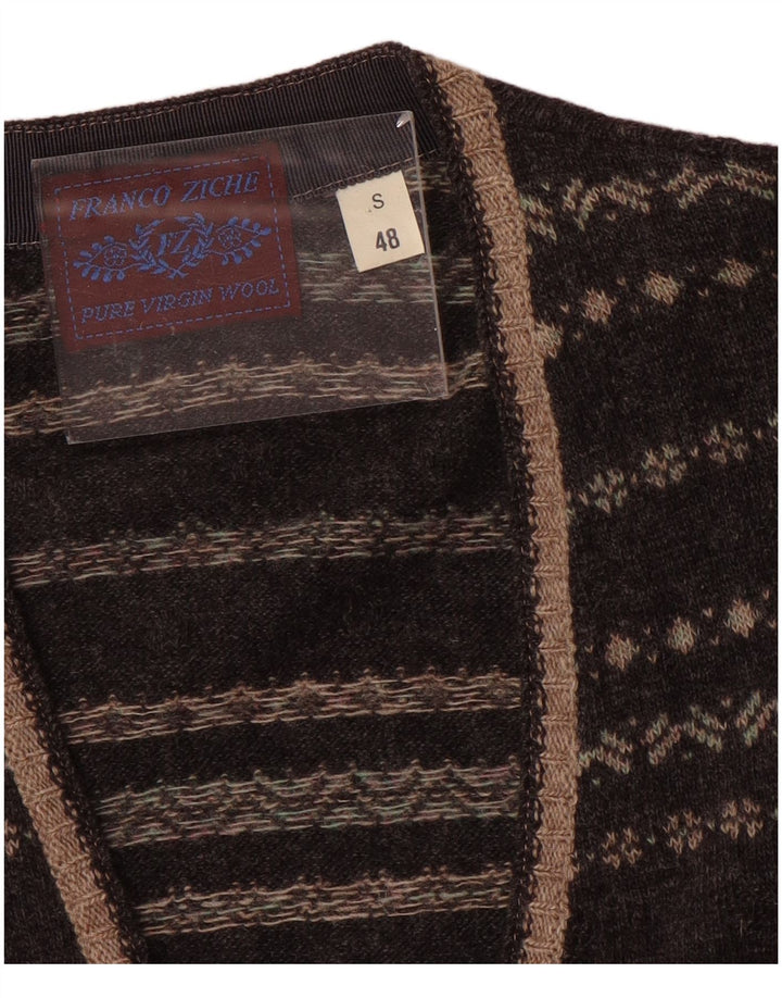 Franco Ziche Herren-Strickjacke, kleine grau gestreifte Wolle