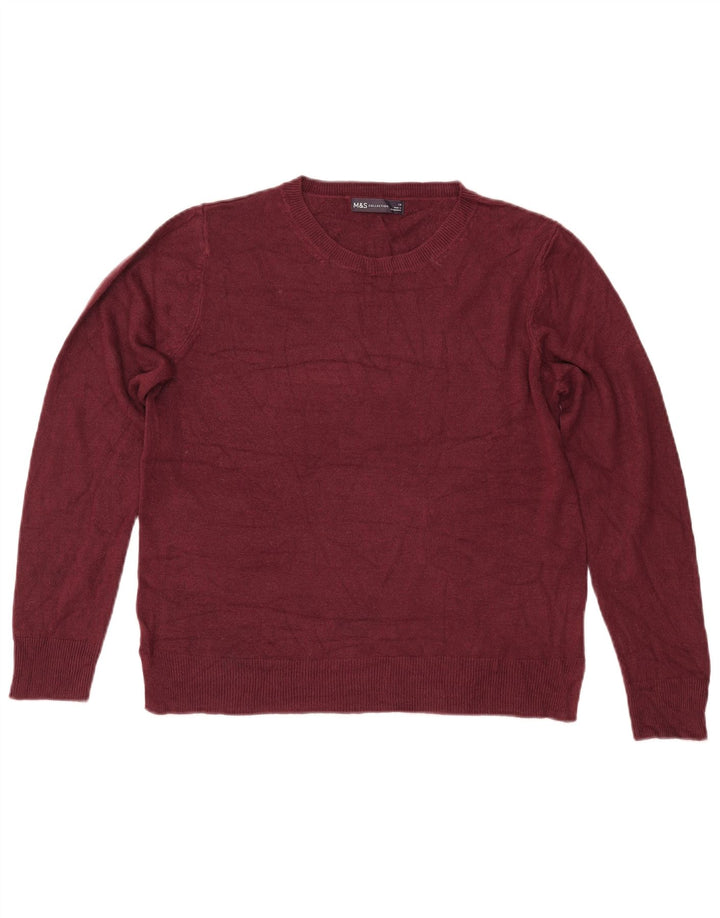 MARKS & SPENCER Damen-Pullover mit Rundhalsausschnitt, UK 14, Größe L, Kastanienbraun, Acryl