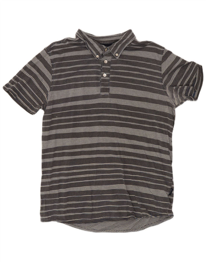 Paul Smith Herren-Poloshirt aus mittelgrauer, gestreifter Baumwolle