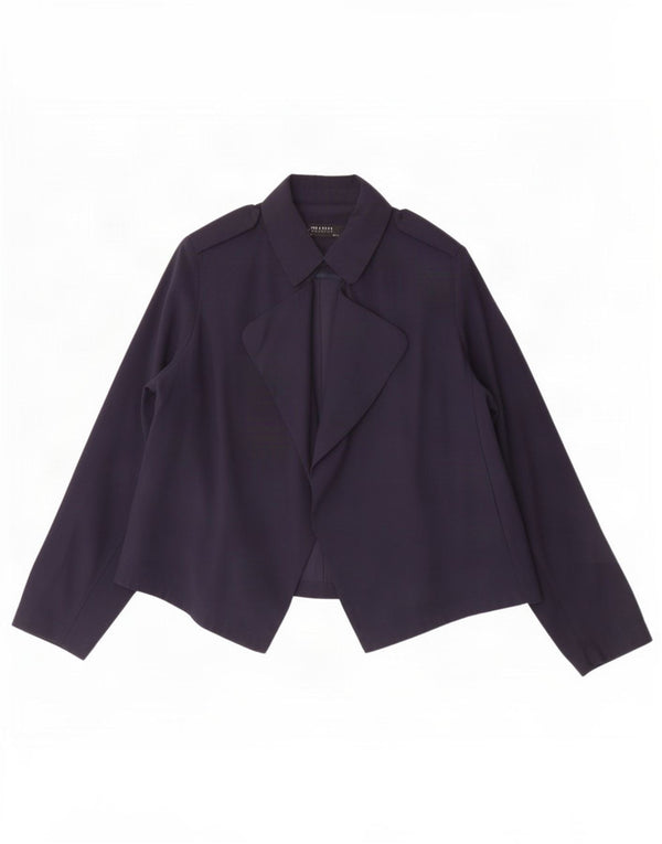 Zara Damen Militär-Bomberjacke UK 16 Large Marineblaue Viskose