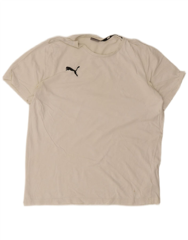 Puma Herren T-Shirt Top Large Weiß Baumwolle