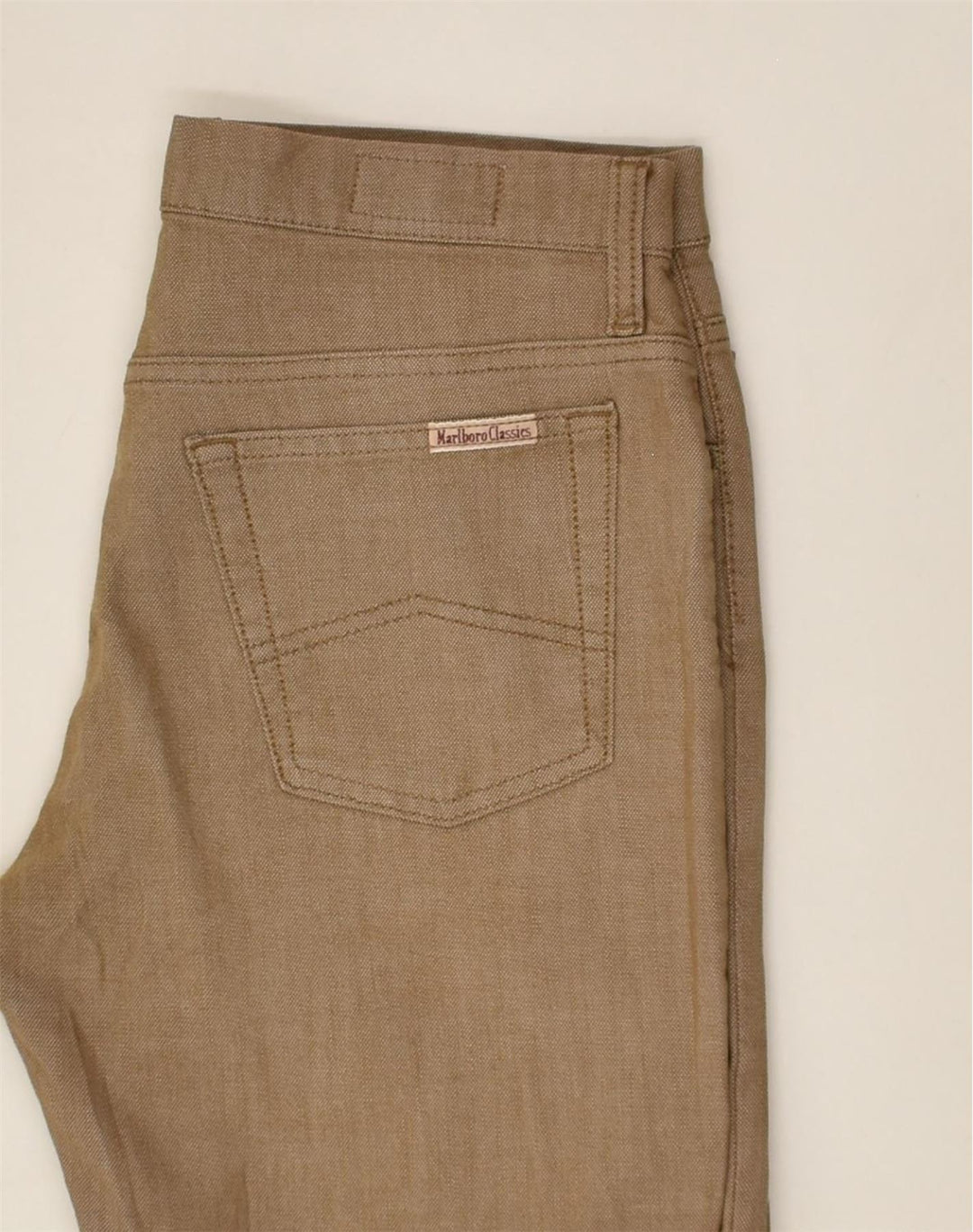 MARLBORO CLASSICS Womens Straight Casual Trousers W29 L22 Brown Cotton | Vintage Marlboro Classics | Thrift | Second-Hand Marlboro Classics | Used Clothing | Messina Hembry 