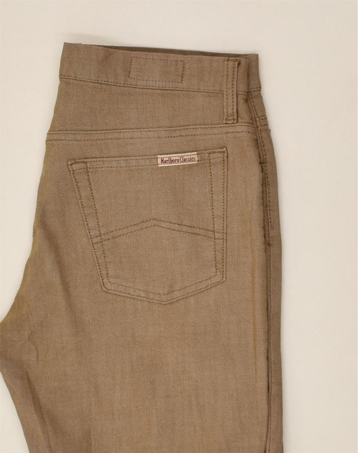 MARLBORO CLASSICS Womens Straight Casual Trousers W29 L22 Brown Cotton | Vintage Marlboro Classics | Thrift | Second-Hand Marlboro Classics | Used Clothing | Messina Hembry 