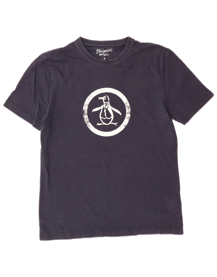 PENGUIN Herren-T-Shirt mit Grafik, mittelmarineblaue Baumwolle