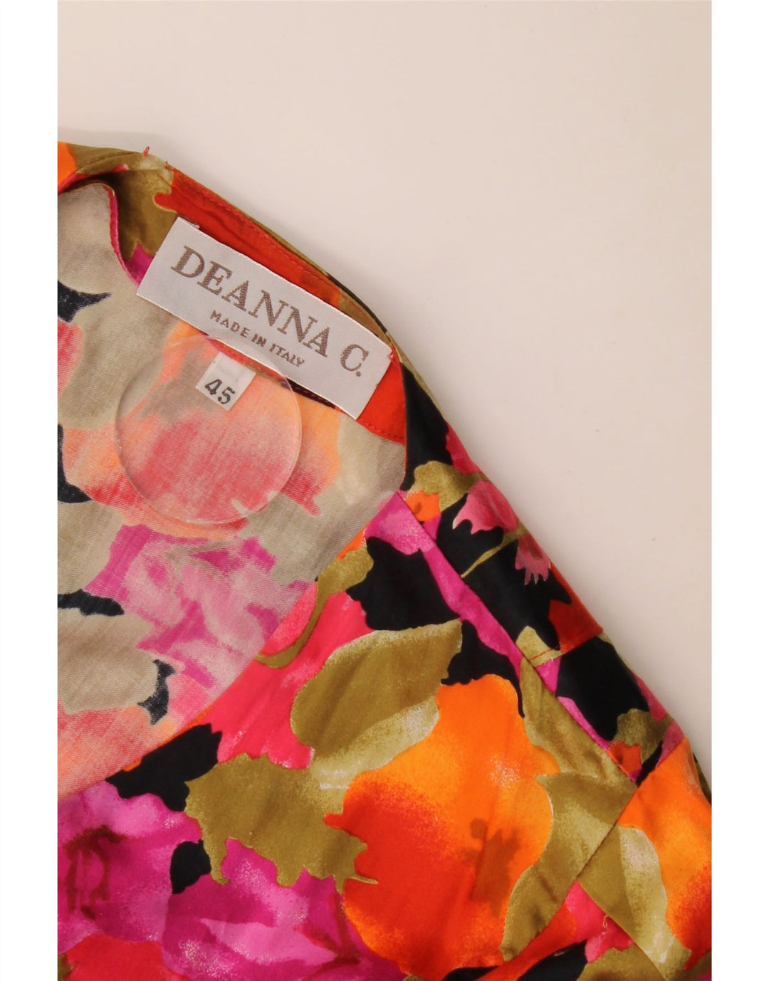 Vintage Damen Kurzarm-Hemdbluse IT 45 Medium Mehrfarbig geblümt