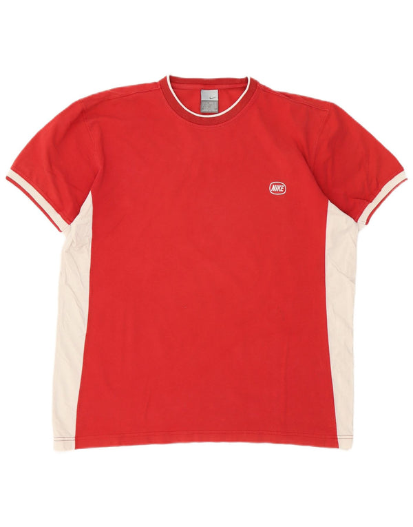 Nike Mens T-Shirt Top UK 45/47 XL Red Colourblock