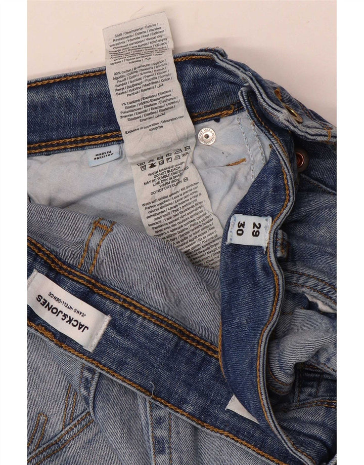Jack & Jones Herren Distressed Slim Jeans W29 L30 Blaue Baumwolle