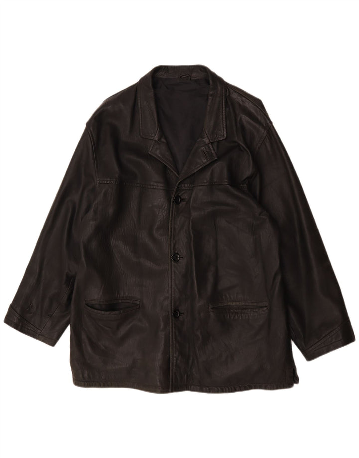Maddox Herren Lederjacke IT 56 3XL Schwarzes Leder