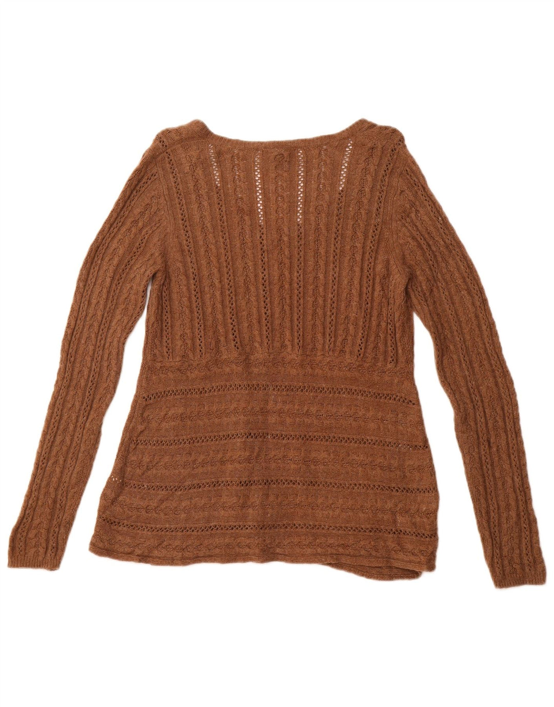 WHITE STUFF Damen-Cardigan-Pullover UK 16 Große braune Viskose