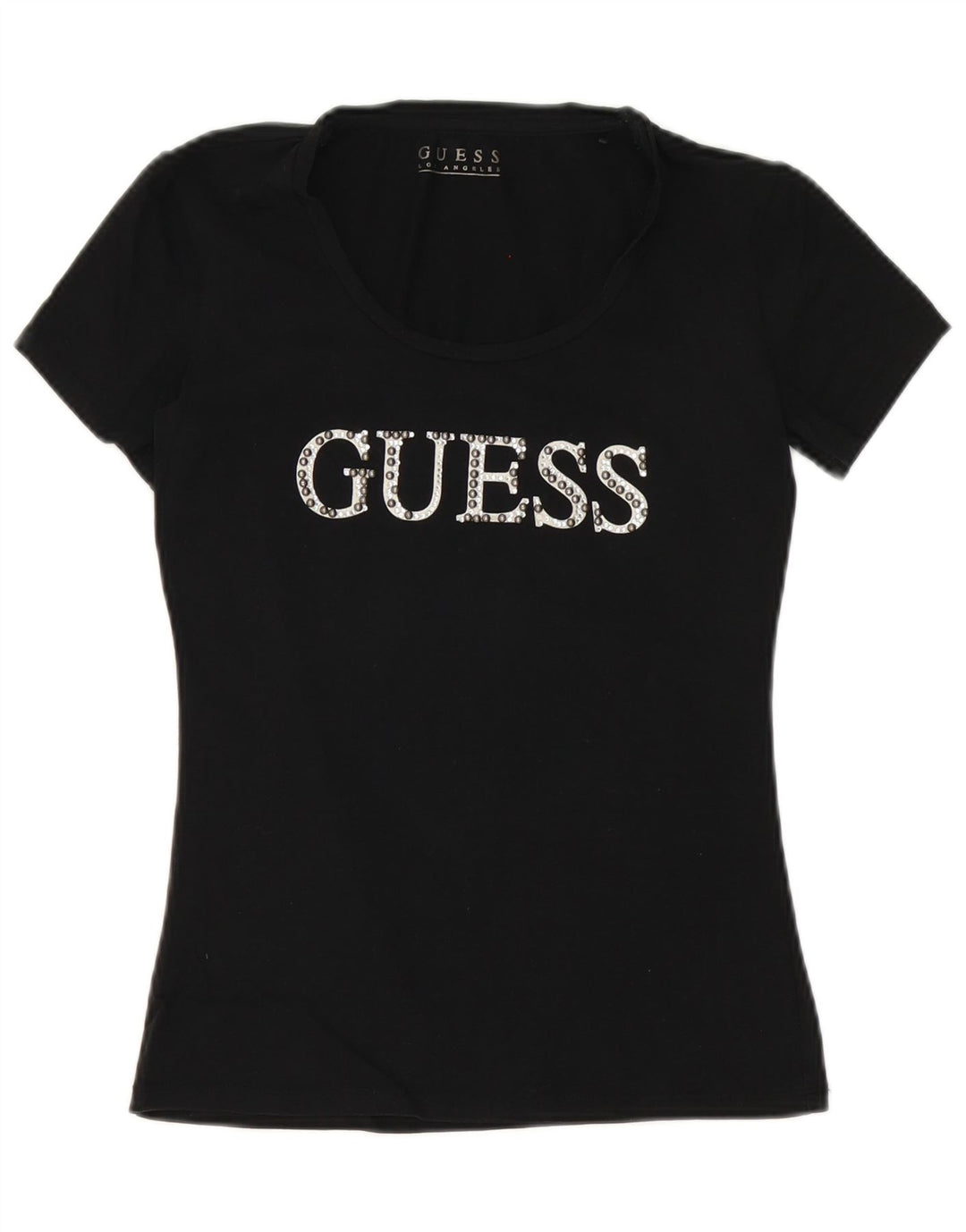 Guess Grafik-T-Shirt für Damen, UK 10, Größe S, Schwarz