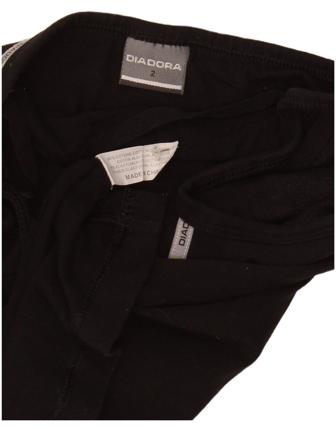 Diadora Damen Cami Top US 2 XS Schwarze Baumwolle