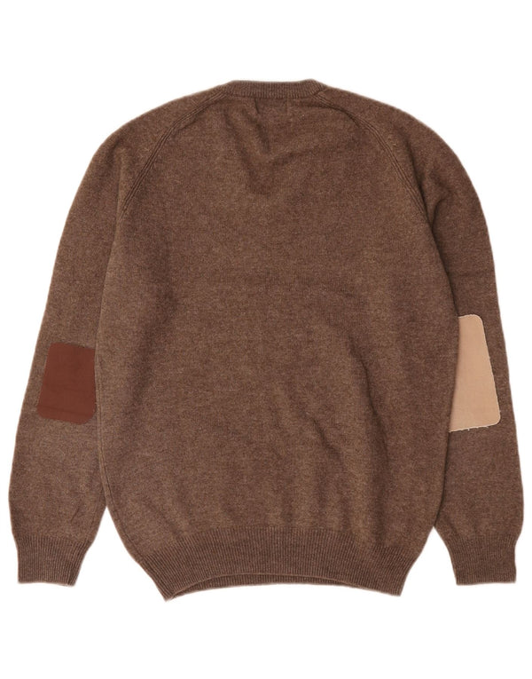 Marks & Spencer Herren-Pullover mit V-Ausschnitt, kleine braune Lammwolle