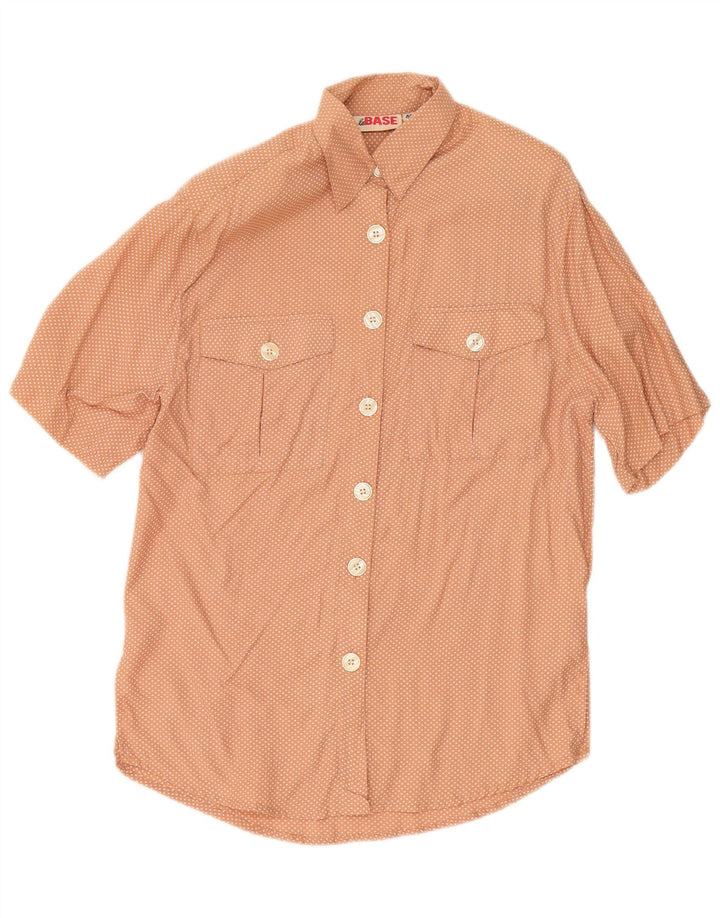 Vintage Damen Kurzarmshirt IT 44 Mittelorange gefleckt