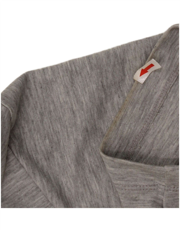 Zara Damen T-Shirt Top UK 16 Large Grau geflecktes Polyester